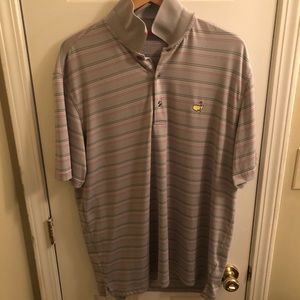 Grey stripped Masters polo
